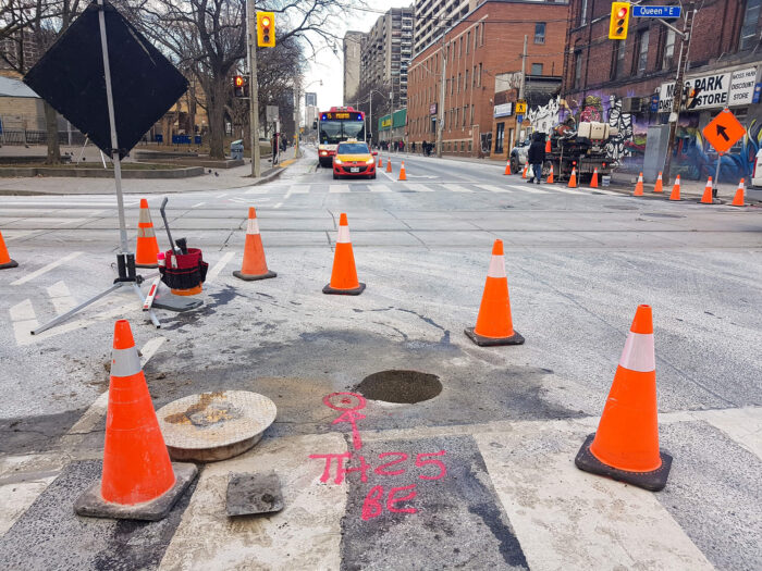 Test hole filled in with new blacktop