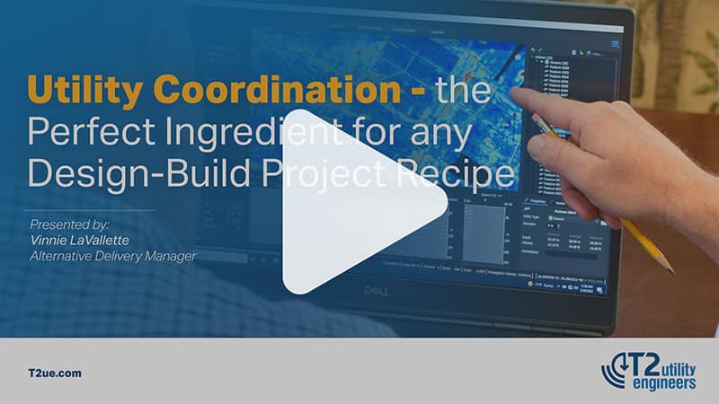 Utility Coordination - the perfect ingredient for any Design-Build Project Recipe webinar cover with video play button overtop