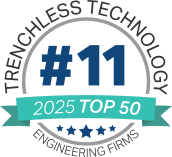 Icon that says Trenchless Technology 2025 Top 50 Engineering Firms - #11